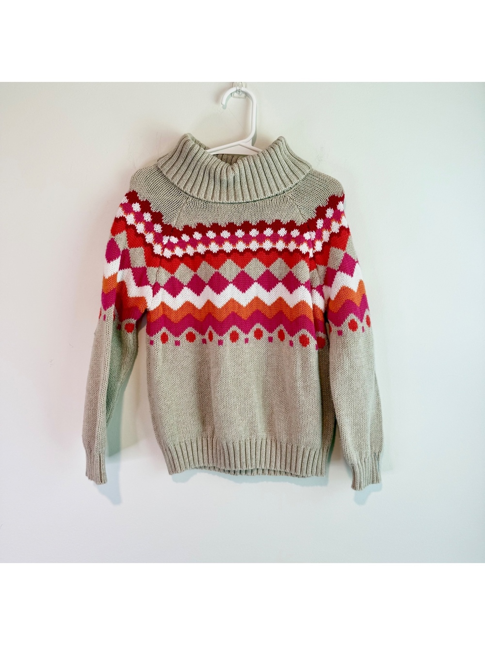 Gymboree Girls XS (4) Turtleneck Sweater with Colorful Pattern